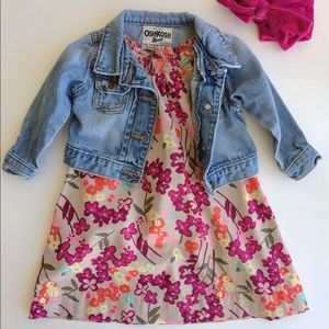 Floral elastic neck dress